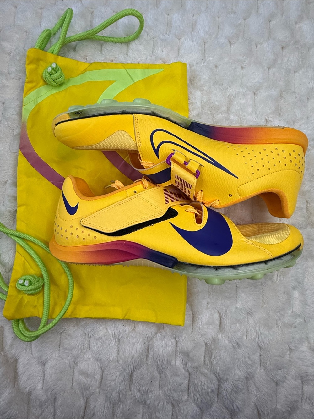 Nike Air Zoom Long Jump Elite Track Spikes Yellow Orange FZ9326-800 Size 11